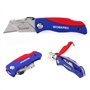 WORKPRO Cutter Professionnel Pliant Utilitaire Mécanisme de Changement Rapide Couteau de Poche avec 5 SK5 Lames Trapèzes Supplém