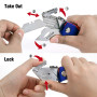 WORKPRO Cutter Professionnel Pliant Utilitaire Mécanisme de Changement Rapide Couteau de Poche avec 5 SK5 Lames Trapèzes Supplém