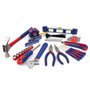 WORKPRO Kit d'Outils avec Sac de Rangement pour Usage Domestique ou du Travail 100 Pièces EN Acier au carbone et Cr-V, Bleu Roug