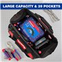 WORKPRO Sac à Outil avec 39 Poches 42 x 25 x 34 cm, Sac Porte-outils avec Grande Capacité, Fond Dur Etanche, Bandoulière Large R