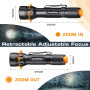 EverBrite Mini Lampe de Poche LED Zoomable 80 Lumens avec 3 Modes, Equipée Ampoule de Qualité et Clip, Lampe Torche Compacte en 