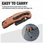 WORKPRO Cutter Utilitaire avec Mécanisme de Changement Rapide, Manche en Bois, Cutter Professionnel Pliant avec 10 Lames SK5 Sup