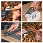 WORKPRO Cutter Utilitaire avec Mécanisme de Changement Rapide, Manche en Bois, Cutter Professionnel Pliant avec 10 Lames SK5 Sup