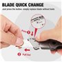 WORKPRO Cutter Utilitaire Pliant avec Manche en Bois, Cutter Professionnel Pliant avec Mécanisme de Changement Rapide de Lame, C