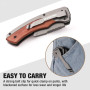 WORKPRO Cutter Utilitaire Pliant avec Manche en Bois, Cutter Professionnel Pliant avec Mécanisme de Changement Rapide de Lame, C