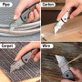 WORKPRO Cutter Utilitaire Pliant avec Manche en Bois, Cutter Professionnel Pliant avec Mécanisme de Changement Rapide de Lame, C