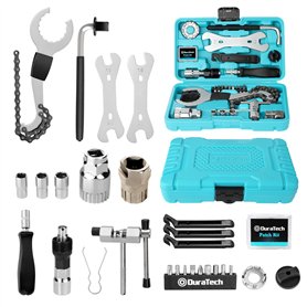 DURATECH Kit d'Outils de Réparation pour Vélo 31 pièces avec Mallette Pratique