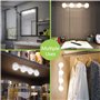 LED Lumières de Maquillage, Hollywood Kit de Lampe de Cosmétique Miroir Rechargeables Portables Sans fil, 4 Ampoules luminosité 