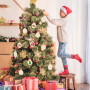 MELLIEX 40 Pièces Tranche de Boule Bois, Noël Ornements de Bois Rondes pour Décoration de Bricolage