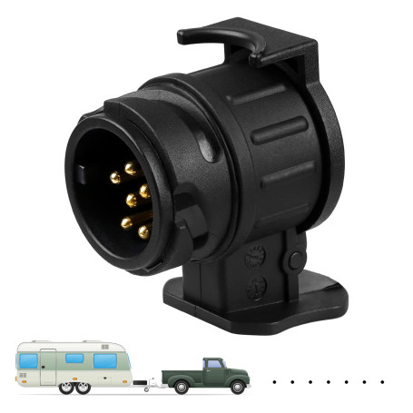 XASTRO Adaptateur 13 Broches vers 7 Broches - Adaptateur de remorque 7 13 Broches pour remorque Caravane Voiture Camion Camping-