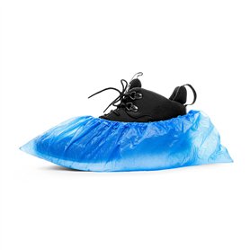 Aspro Lot de 100 couvre-chaussures standard - Protection jetable en Polyéthylène chloré - Imperméable - Protections de moquette