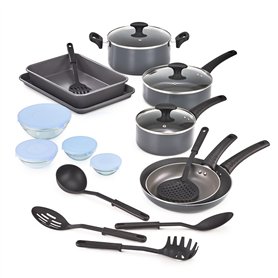 BELLA Cook Bake and Store 17251 Lot de 21 ustensiles de cuisine en acier inoxydable 18/8 Noir
