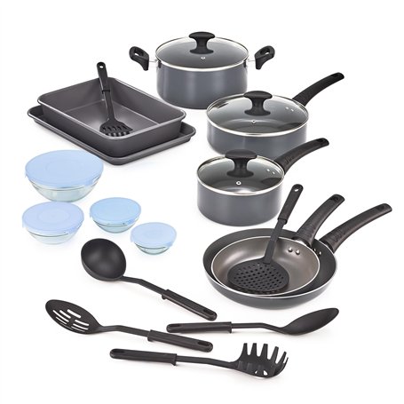 BELLA Cook Bake and Store 17251 Lot de 21 ustensiles de cuisine en acier inoxydable 18/8 Noir