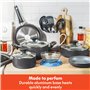 BELLA Cook Bake and Store 17251 Lot de 21 ustensiles de cuisine en acier inoxydable 18/8 Noir