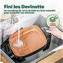 BELLA Poêle électrique et à frire avec couvercle en verre, revêtement antiadhésif, poignées froides au toucher, sonde chauffante