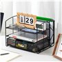 Amazon Basics Rectangulaire Module de rangement, trieur de bureau avec 3 plateaux, tiroir coulissant et espace à dossiers suspen