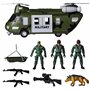 JOYIN Véhicules Militaires Ensemble de Jouets d'Hélicoptère de Transport à Friction avec Sirène Lumineuse et Sonore, et Soldat A