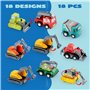JOYIN Voiture Miniature de 18 pièces à Tirer vers l'arrière, Ensemble de véhicules de Course à Friction pour Les Tout-Petits, Le