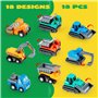 JOYIN Voiture Miniature de 18 pièces à Tirer vers l'arrière, Ensemble de véhicules de Course à Friction pour Les Tout-Petits, Le