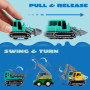 JOYIN Voiture Miniature de 18 pièces à Tirer vers l'arrière, Ensemble de véhicules de Course à Friction pour Les Tout-Petits, Le