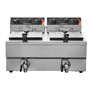 VEVOR Friteuse Électrique Commerciale 2 Cuves de 12 L 6000 W Friteuse à Huile en Inox avec 2 Paniers à Frire Température et Temp