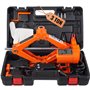 VEVOR Cric Losange 3 T 12 V DC Cric Électrique à Ciseaux Levée 130-370 mm 170-420 mm Cric de Levage Auto avec Manivelle Coffret