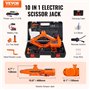 VEVOR Cric Losange 3 T 12 V DC Cric Électrique à Ciseaux Levée 130-370 mm 170-420 mm Cric de Levage Auto avec Manivelle Coffret 