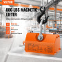 VEVOR Levage Magnétique 400 kg Aimant de Levage Permanent en Néodyme N42 Porteur Magnétique 156x91x98 mm avec Crochet Chromé Fac