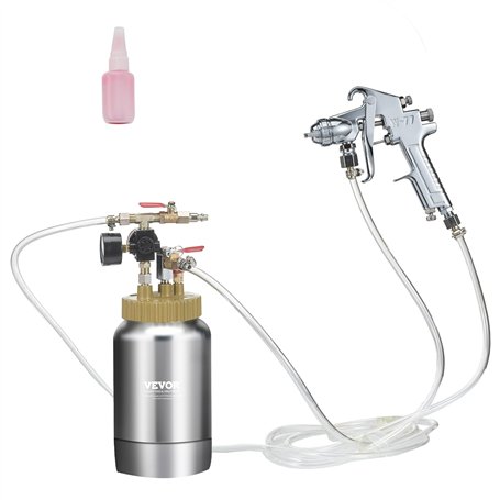 VEVOR Pistolet à Peinture avec Réservoir Portable 2 L Pot de Pression de Peinture Entrée d’Air 6