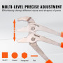 VEVOR 8PCS Jeu de Pinces Pince Multiprise 205/225/310 mm avec Pince pour Joints Coulissants Pince à Bel Long Pince Coupante Diag