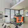 VEVOR Niveau Laser 30 m Niveau Laser 360° x 4 16 Lignes Croisées Verte Mode Autonivelant Manuel Longueur d'Onde Laser 520 nm ± 1