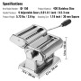 VEVOR Machine à Pâtes Manuelle Acier INOX Machine à Pâtes Fraîches Italiennes 9 Épaisseurs 0,3-3 mm Largeur 1,5/6,6 mm 3/45 mm M