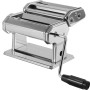 VEVOR Machine à Pâtes Manuelle Acier INOX Machine à Pâtes Fraîches Italiennes 9 Épaisseurs 0,3-3 mm Largeur 1,5/6,6 mm 3/45 mm M