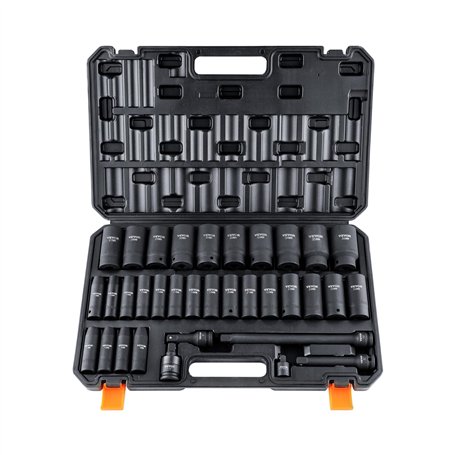 VEVOR Jeu de Douilles à Choc 1/2" Jeu de 29 Douilles à Impact Métriques 6 Pans en Acier Allié CR-Mo Dureté HRC 42-48 Solide Repè