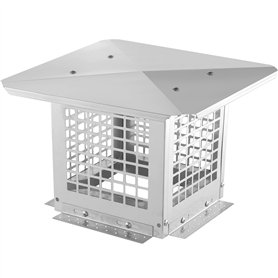 VEVOR Chapeau de Cheminée 229x229 mm Chapeau de Conduit Cheminée Base Carrée Acier Inoxydable 304 Couvercle Bouchon Protection A