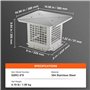 VEVOR Chapeau de Cheminée 229x229 mm Chapeau de Conduit Cheminée Base Carrée Acier Inoxydable 304 Couvercle Bouchon Protection A
