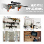 VEVOE Support Mural pour Armes à Feu, Porte-Fusils Horizontale et Crochets pour Fusils de Chasse, Rack à Fusils pour Armes Simpl