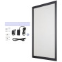 VEVOR Cadre Lumineux Mural 40,6x61 cm Noir, Porte-Affiche LED en Aluminium, Caissons Lumineux Rétroéclairé, pour Affichage Publi