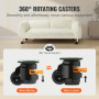 VEVOR Roulettes Pivotantes pour Meubles Lot de 4 Roulettes de Nivellement Capacité de Charge Totale de 500 kg Diamètre 50,8 mm a