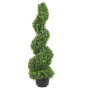 VEVOR Buis Topiaire Artificiel 91 cm Buis Artificiel Extérieur en Spirale 2 Fausses Plantes en PE 10 Feuilles Remplaçables avec 