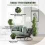 VEVOR Buis Topiaire Artificiel 91 cm Buis Artificiel Extérieur en Spirale 2 Fausses Plantes en PE 10 Feuilles Remplaçables avec 