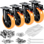 VEVOR Roulettes Pivotantes Lot de 4 Roulettes pour Meubles Industrielles 152