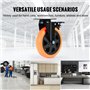 VEVOR Roulettes Pivotantes Lot de 4 Roulettes pour Meubles Industrielles 152,4 mm Roues Silencieuses en PVC avec Frein à Verroui