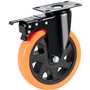 VEVOR Roulettes Pivotantes Lot de 4 Roulettes pour Meubles Industrielles 152,4 mm Roues Silencieuses en PVC avec Frein à Verroui