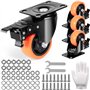 VEVOR Roulettes Pivotantes Lot de 4 Roulettes pour Meubles Industrielles 76