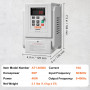 VEVOR Variateur de Fréquence 4 kW Convertisseur de Fréquence 5 CV 18 A 0-400 Hz VFD avec Entrée Monophasé Sortie Triphasé Régula