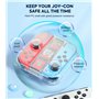 MoKo Mini Étui pour Switch Joy-Con, Coque de Protection Transparent pour Nintendo Switch, Housse avec 3 Emplacements pour Cartes