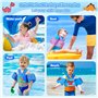 MoKo Gilet de Natation Ajustable pour Enfants de 20 à 50 lbs, Brassard de Natation à Double Usage, Flotteurs de Piscine avec Sif