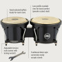 tambourin de pieds et 1 paire de claves - Noir