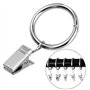 OOTSR Rideau de la fenêtre Bagues avec Pinces (Φ25mm) (16 Pack) - antirouille Acier Inoxydable Métal Anneaux Clip Rideau pour Ri